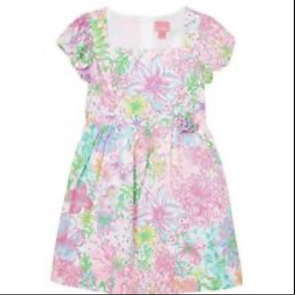 Lilly Pulitzer Floral Kids Dress - Pink, Blue, Green